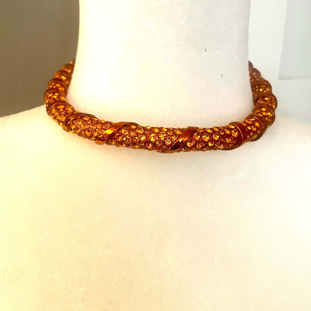 Lanvin Orange rhinestone choker - Picture 8 of 8